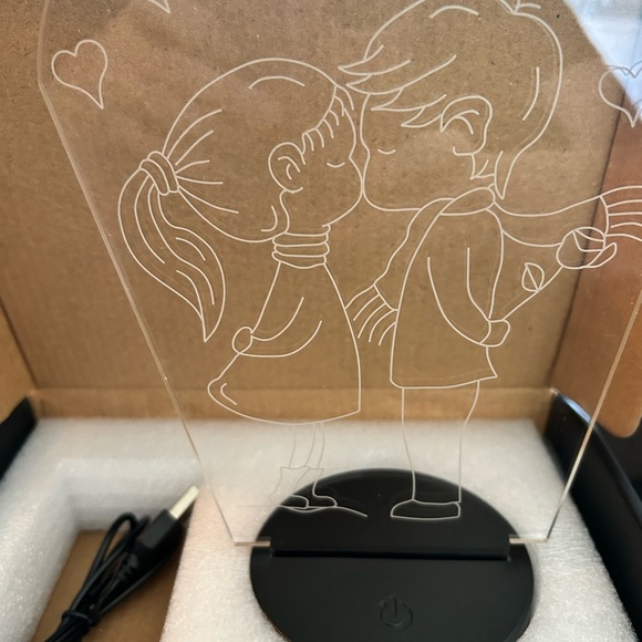 LED Fiber Art with Blue Glow - Picture 4 of 4